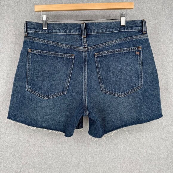 Madewell Womens Brynn Long Short Size 29 Blue Denim Button Fly Raw Hem NWOT - Picture 3 of 13